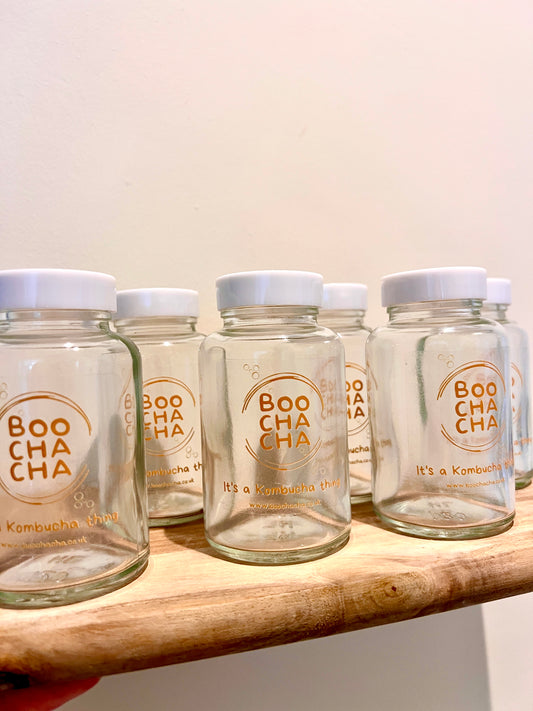 Six Mini Glass Wellness Shot Bottles 120ml