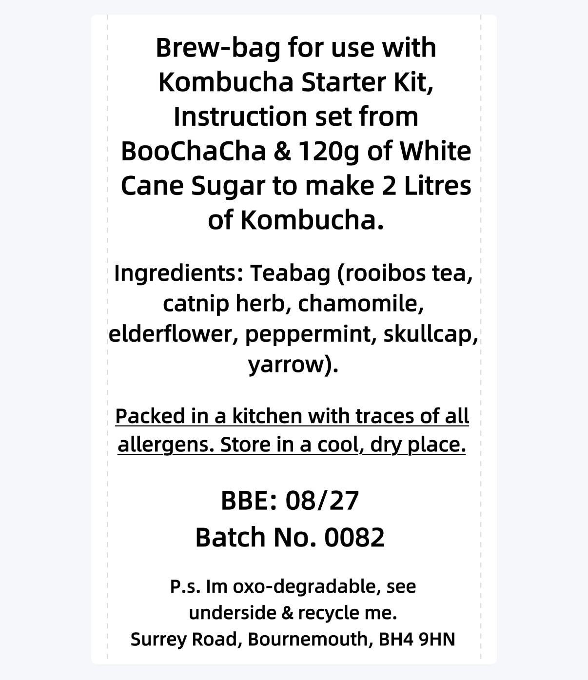 Rooibos & Detox Herbs (Caffeine Free) Kombucha Brew Bag