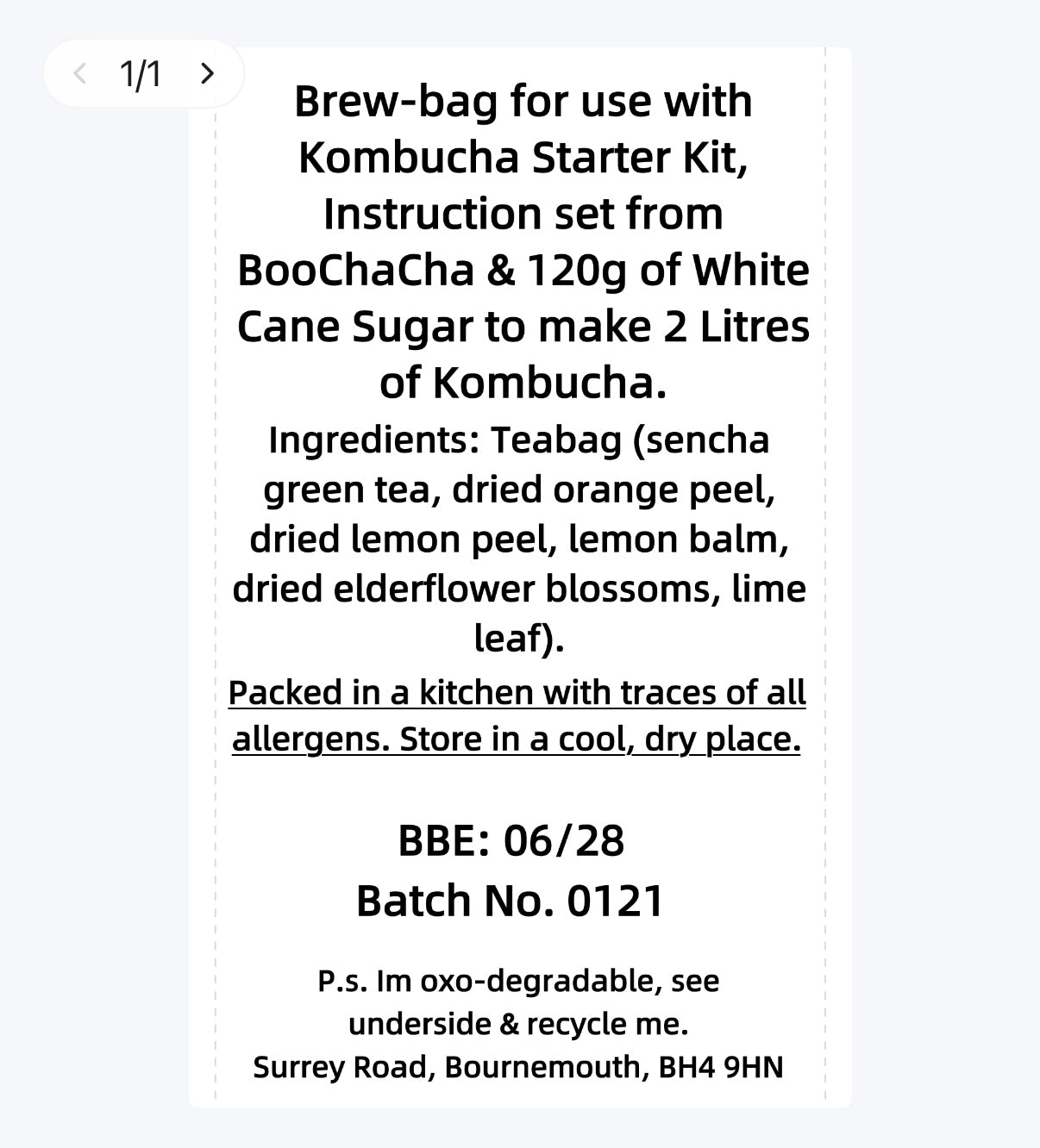 Elderflower & Citrus Kombucha Brew Bag