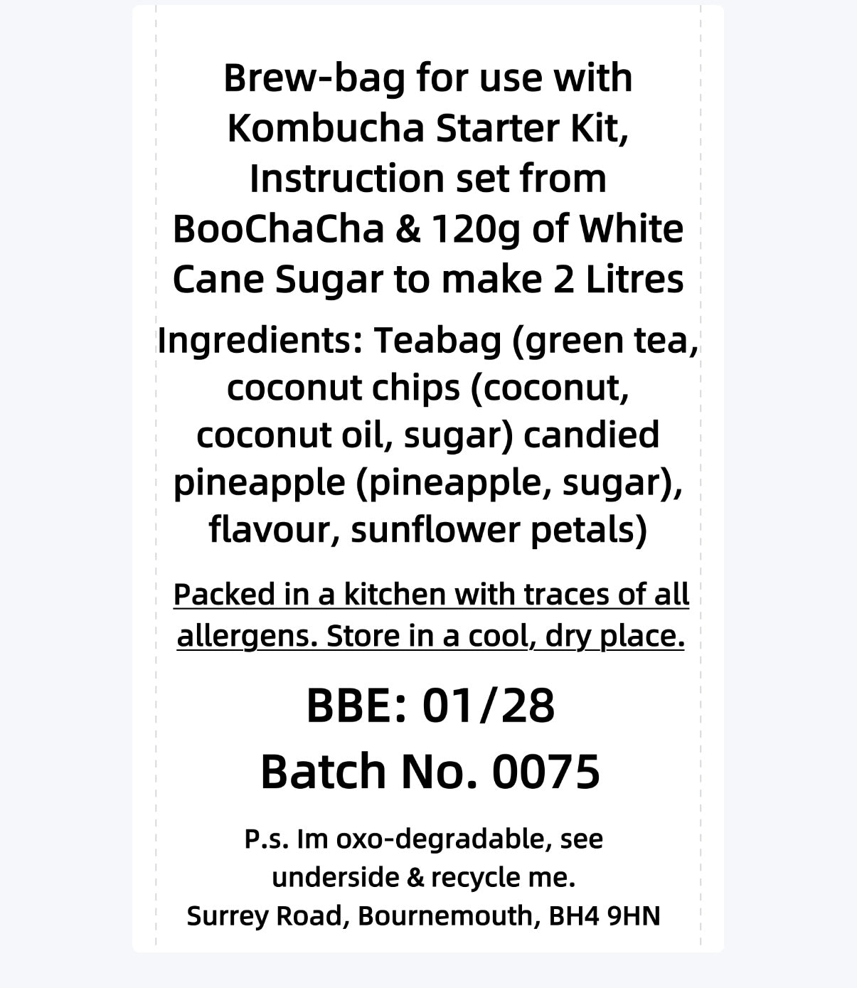 Piña Colada Kombucha Brew Bag