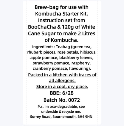 Berry & Rhubarb Kombucha-Brew-Bag