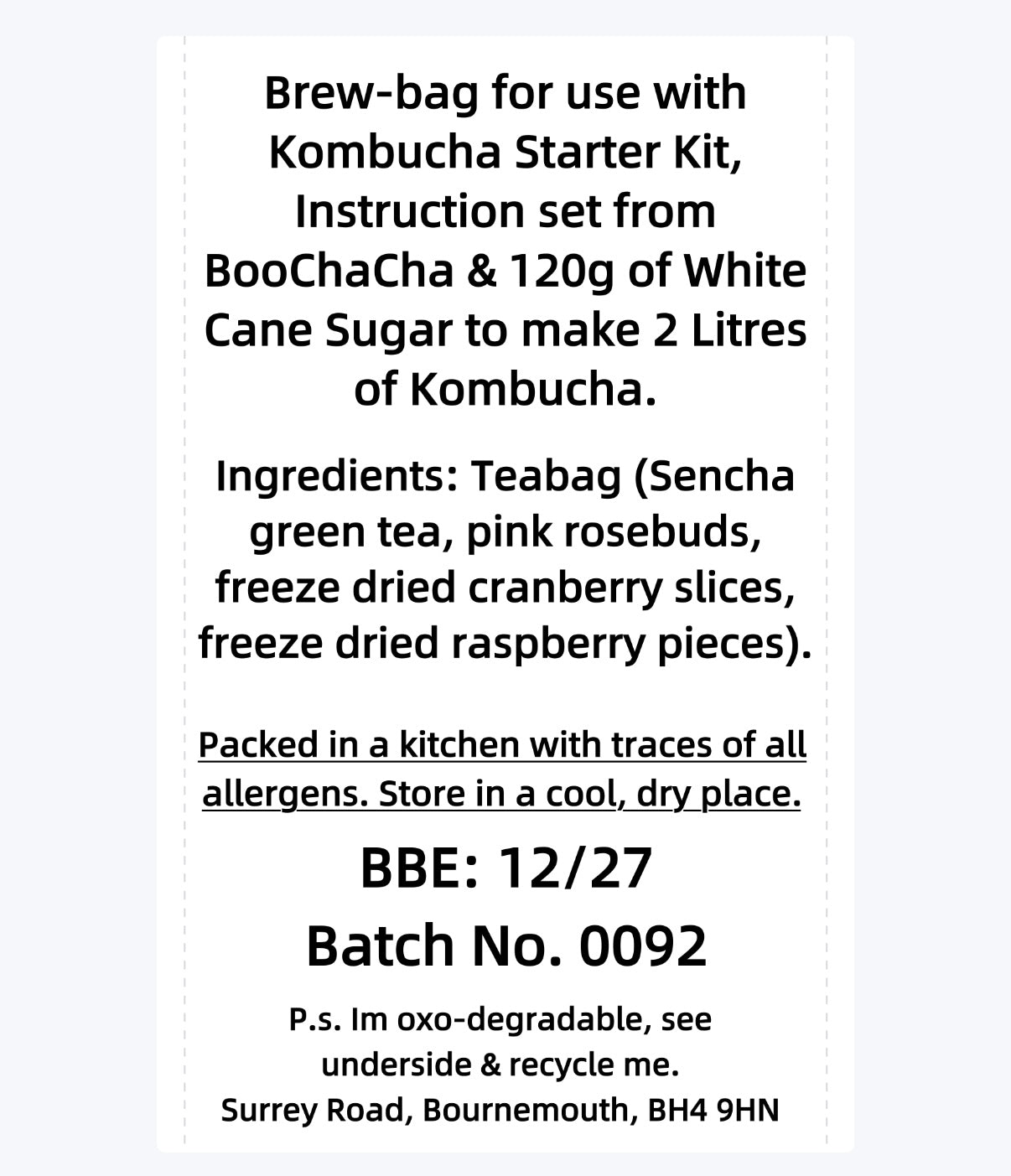 Cranberry & Rose Kombucha Brew Bag