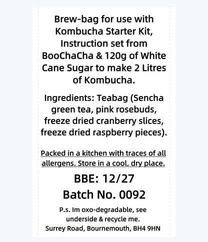 Cranberry & Rose Kombucha Brew Bag
