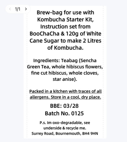 Warming Hibiscus Kombucha Brew Bag