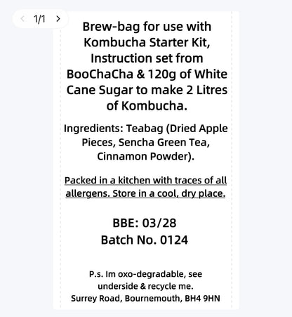 Apple & Cinnamon Kombucha Brew Bag