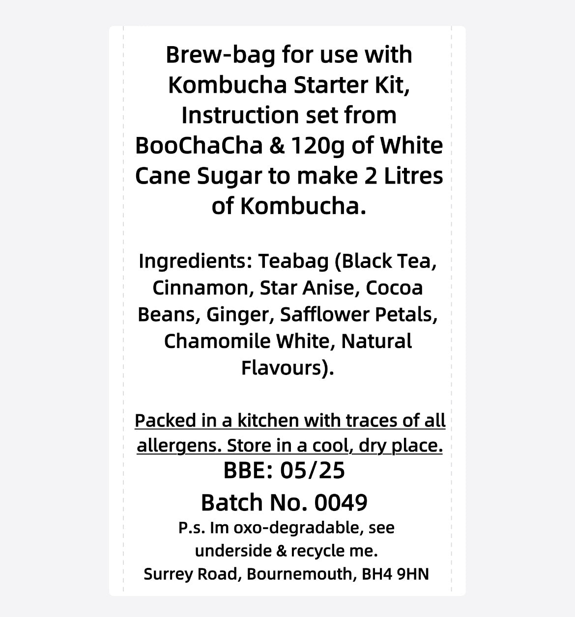 Gingerbread Kombucha Brew Bag