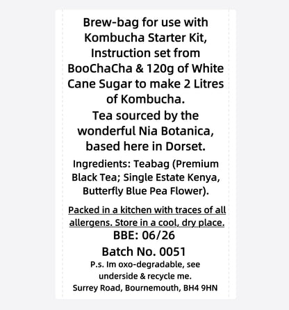 Blue Butterfly Tea Garden Kombucha Brew Bag