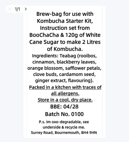 Christmas Rooibos Kombucha Brew Bag (Caffeine Free)