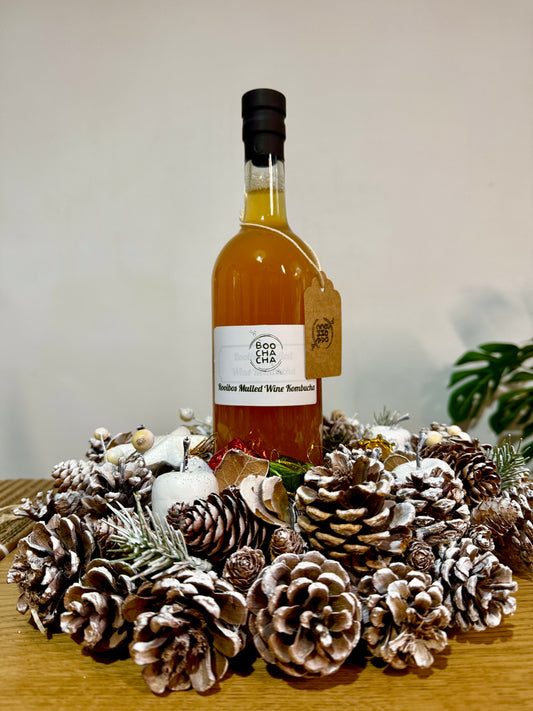 Fresh Mulled Rooibos Kombucha for Christmas (Caffeine Free)