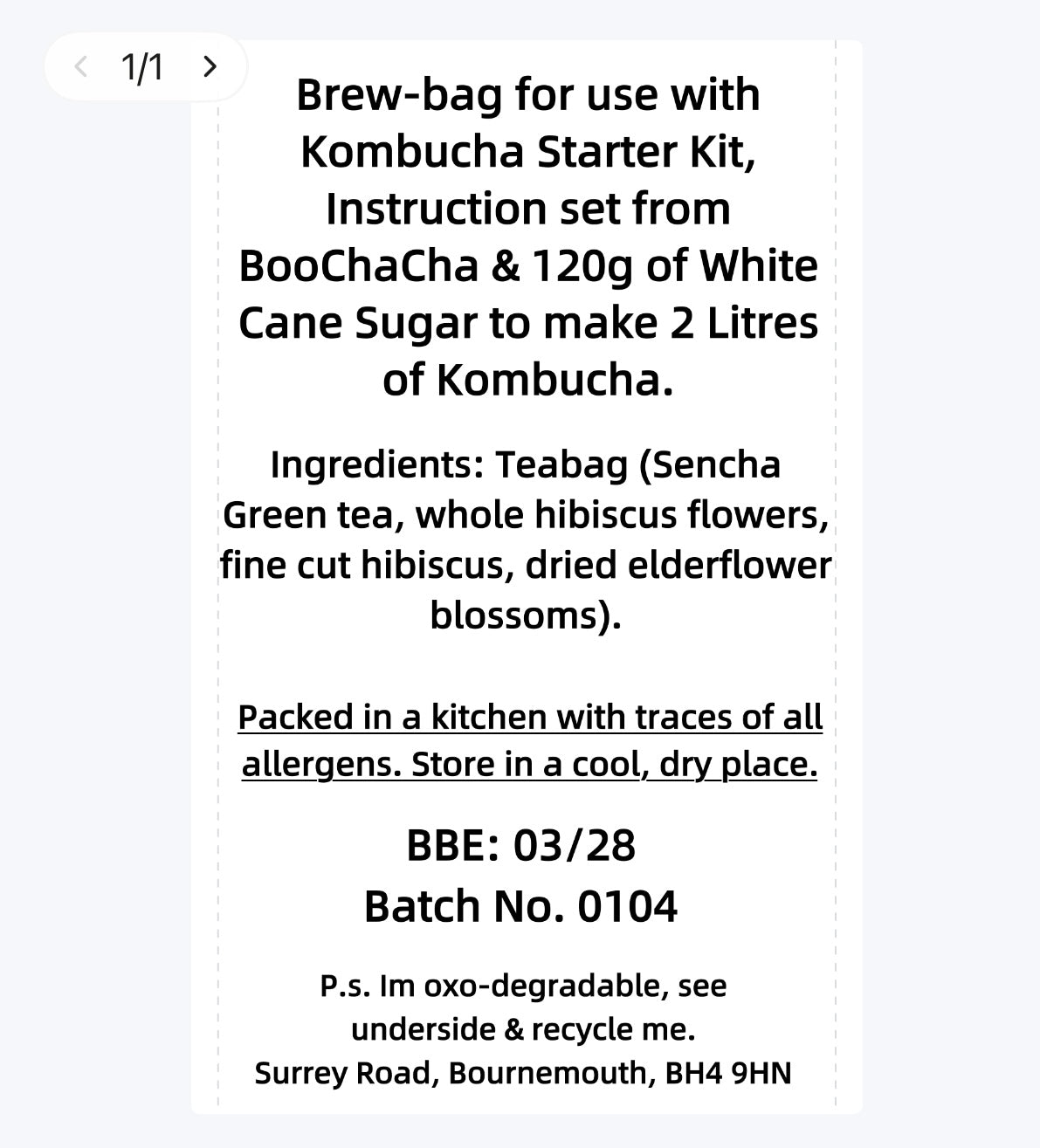 Elderflower & Hibiscus Kombucha Brew Bag