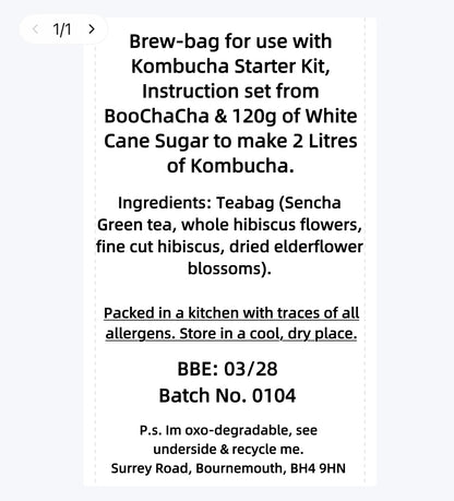 Elderflower & Hibiscus Kombucha Brew Bag