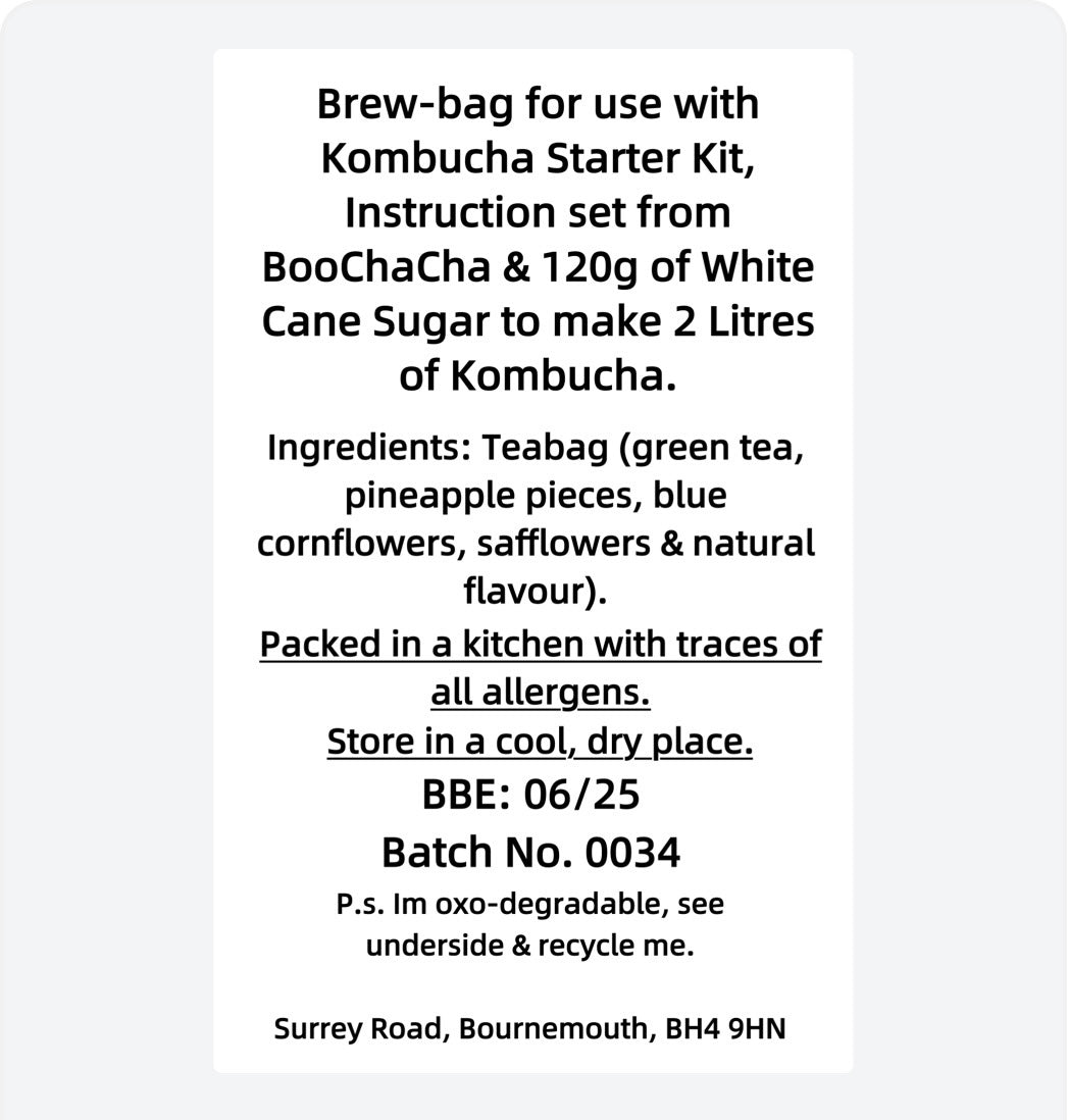 Pineapple & Green Tea Kombucha Brew Bag