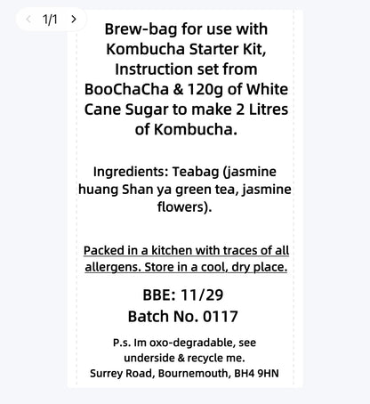 Jasmine Green Tea Kombucha Brew Bag