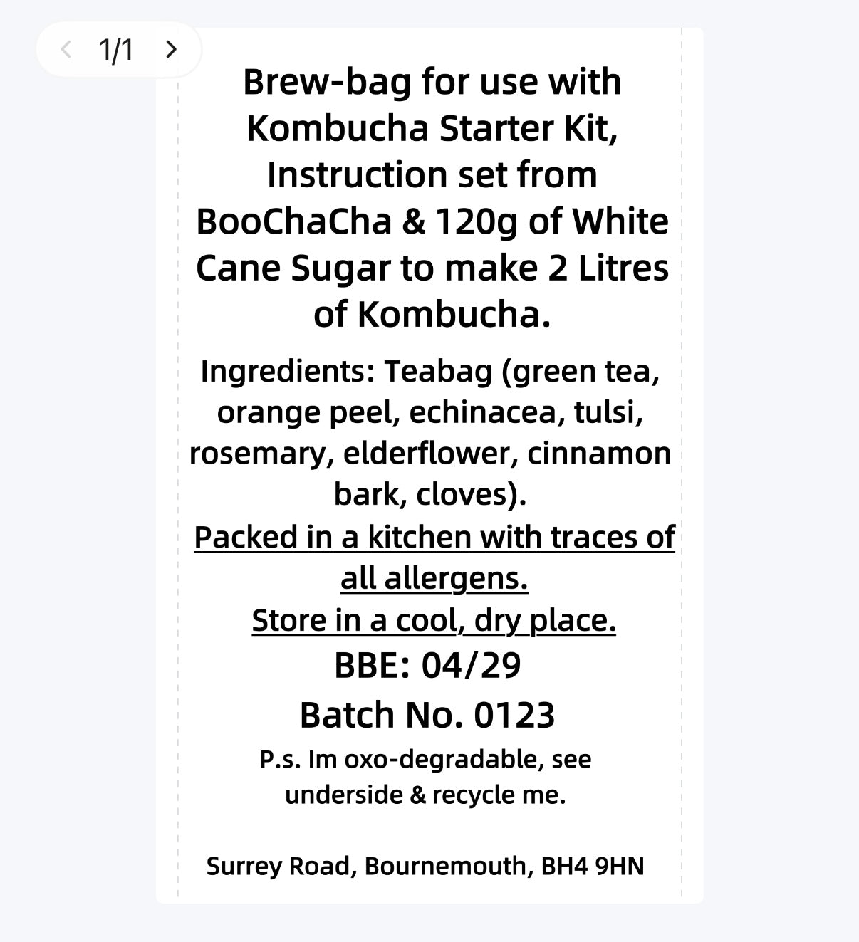 Immune Boosting Kombucha Brew Bag