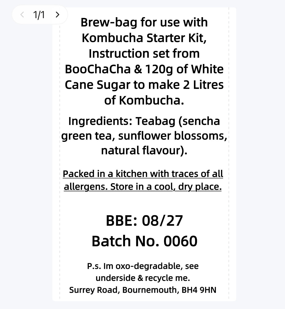 Mango & Green Tea Kombucha Brew-Bag