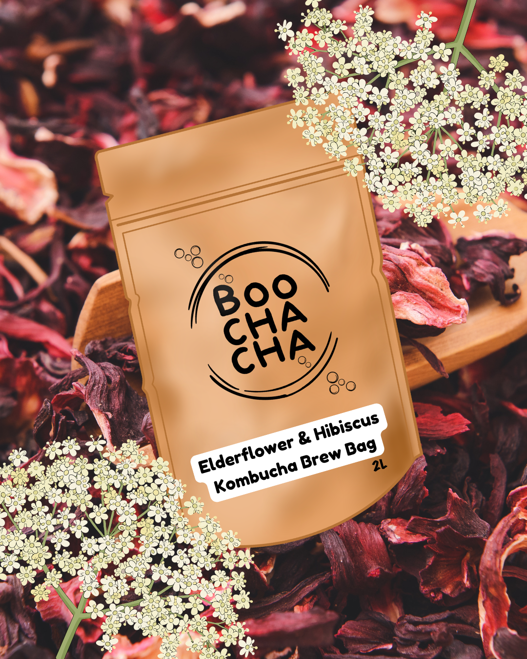 Elderflower & Hibiscus Kombucha Brew Bag
